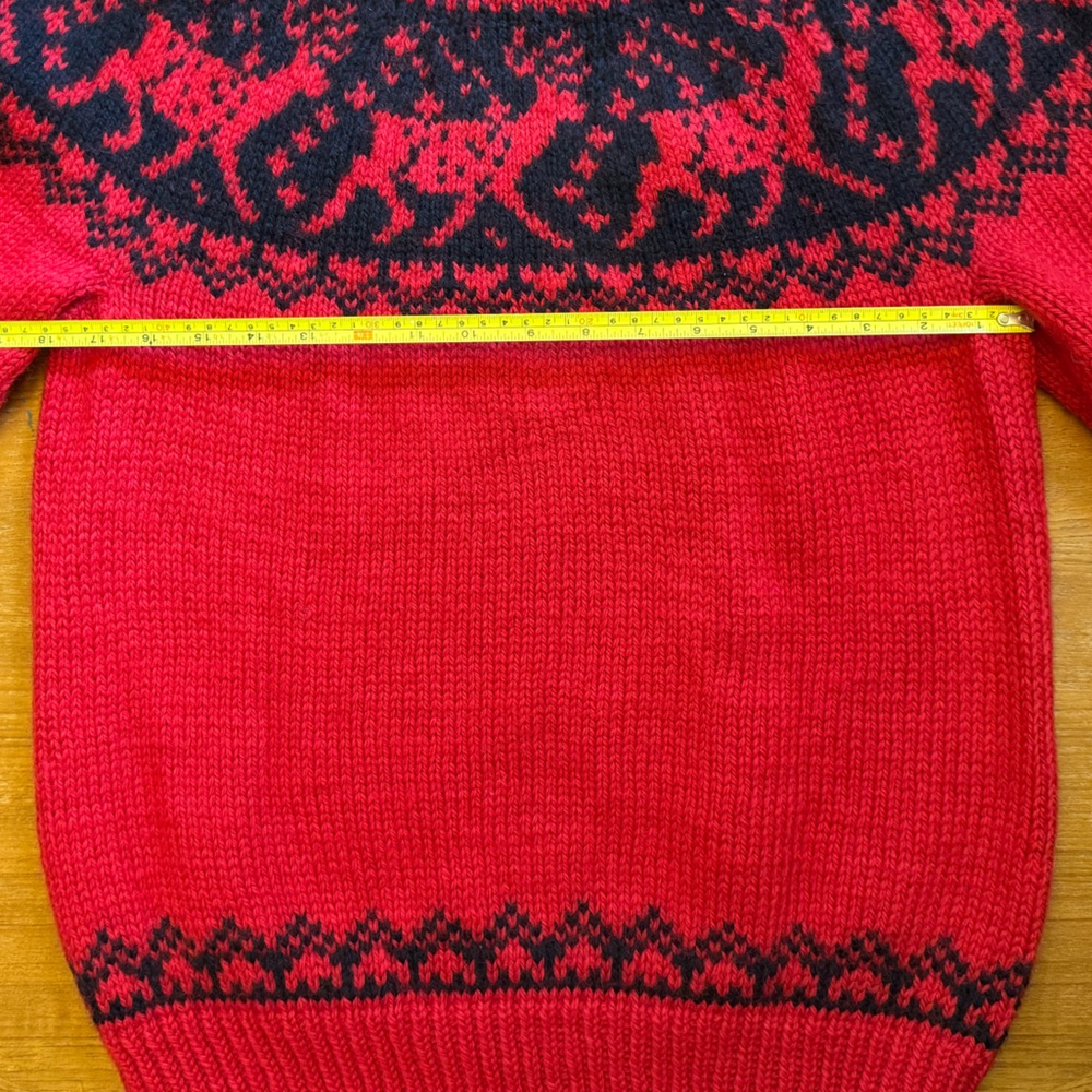 Vintage Dale of Norway wool Norwegian red reindeer sweater fairisle Nordic - Picture 4 of 5